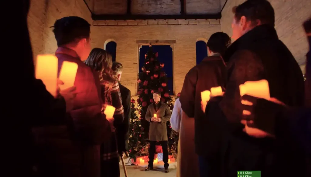 Christmas in Midnight Clear filming at a church in Winnipeg with 70 volunteers on a Friday Night