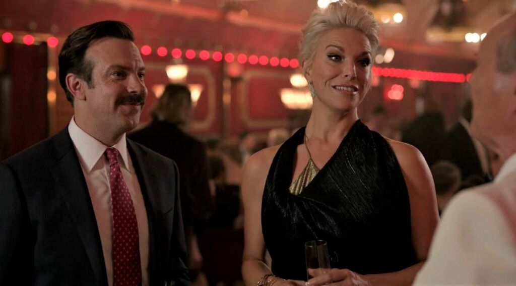Ted Lasso with Rebecca in TV show