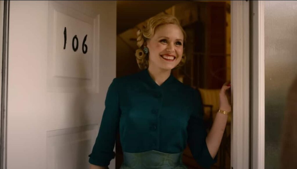 Alison Pill as Myrtle Mayburn in Apple's Hello Tomorrow series