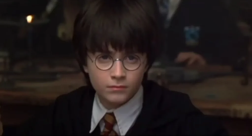 Harry Potter and the Sorcerer's Stone (2001 movie) showing Danielle Radcliffe in the role of Harry Potter
