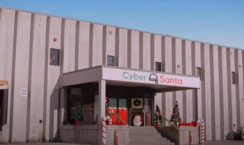 A Christmas Intern filming in Cyber Santa