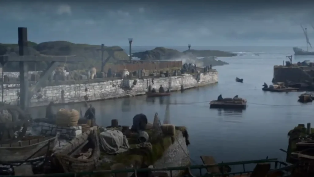 Game of Thrones filming at Ballintoy Harbour in Northern Ireland
