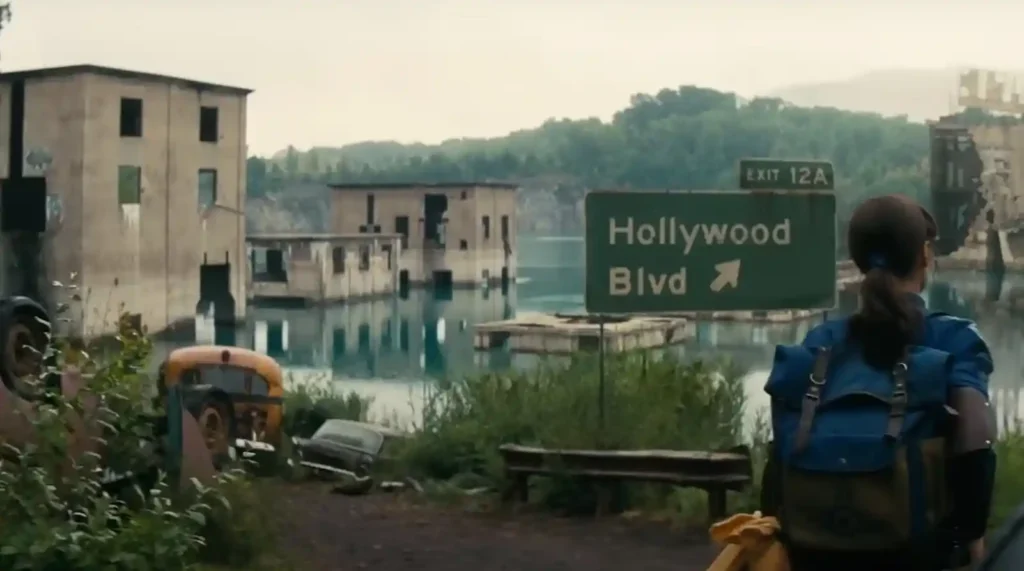 Hollywood Boulevard scene filming  near the hamlet of Verplanck