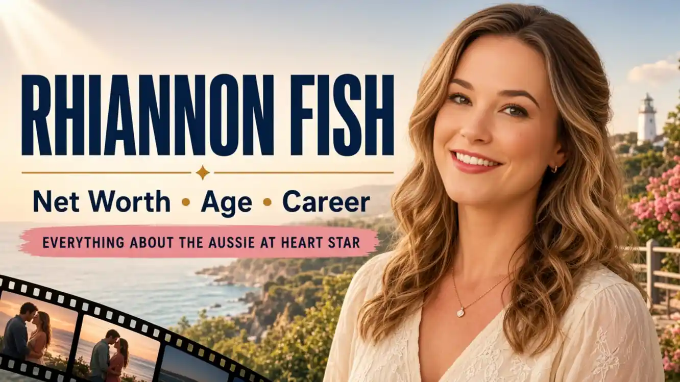 Rhiannon Fish Net Worth, Age, and Career: Everything to Know About the Aussie at Heart Star Rhiannon Fish smiling beside a coastal Australian landscape, with text reading “Rhiannon Fish: Net Worth, Age & Career” and “Everything About the Aussie at Heart Star.”