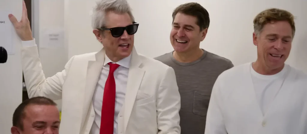 Jackass cast members in a behind-the-scenes moment from Jackass: The Best and Last.